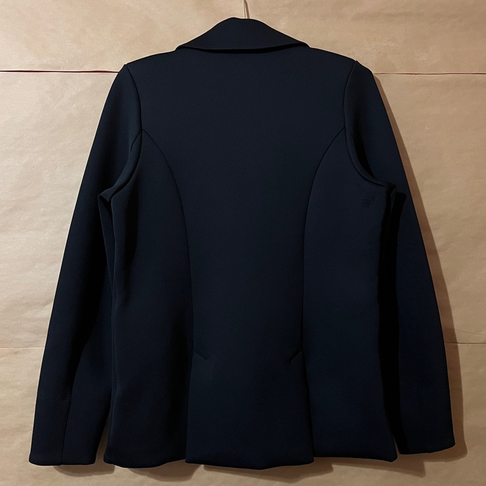 Aday Soft Power Blazer Jacket Scuba Knit Notched Lapel Snap Front Black Size XS - Picture 8 of 14
